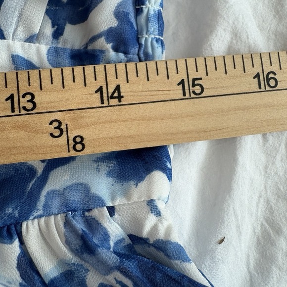 Abercrombie & Fitch Romantic Blue Floral Maxi Dress Cottagecore Summer M - Picture 12 of 13